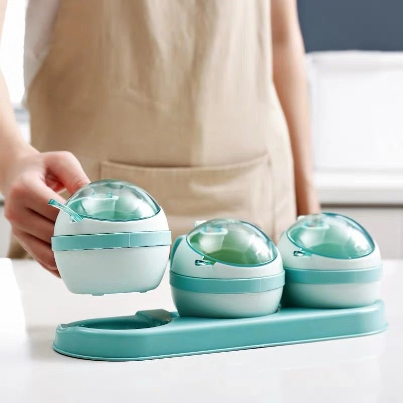 Nordic Style 3 or 4-piece Set of Plastic Spice Jars and Condiment Cruets for Kitchen Salt, Sugar, and Spice Storage - Ideal Home Kitchen Tools