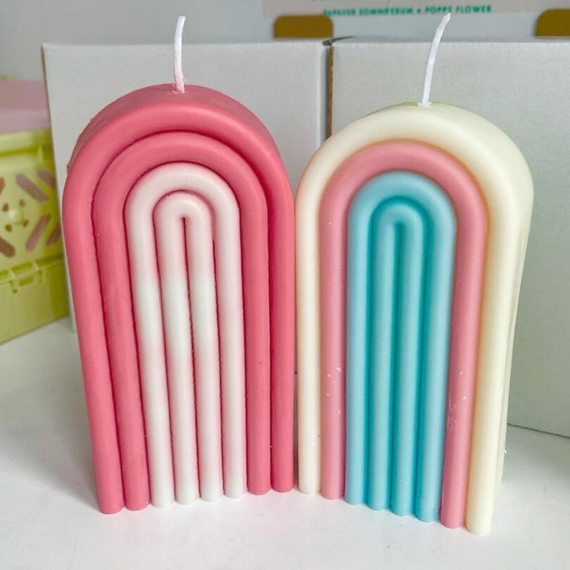 14cm UDOCOOL Silicone Rainbow Arch Mold for DIY Candle, Soap, Resin & Plaster Crafts