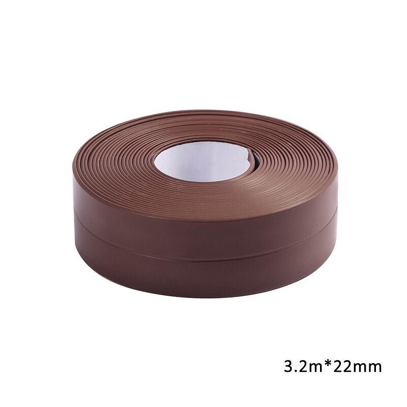 High - Quality White PVC Self - Adhesive Waterproof Sealing Strip Tape for Bathroom and Kitchen, 3.2 Meters Long and 38 Millimeters Wide