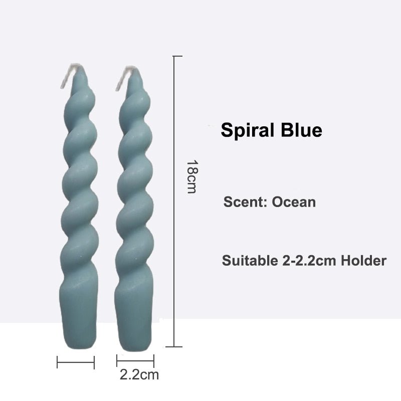 2-piece Set of Long Decorative Spiral-Shaped Scented Candles for Home Decor and Household Use