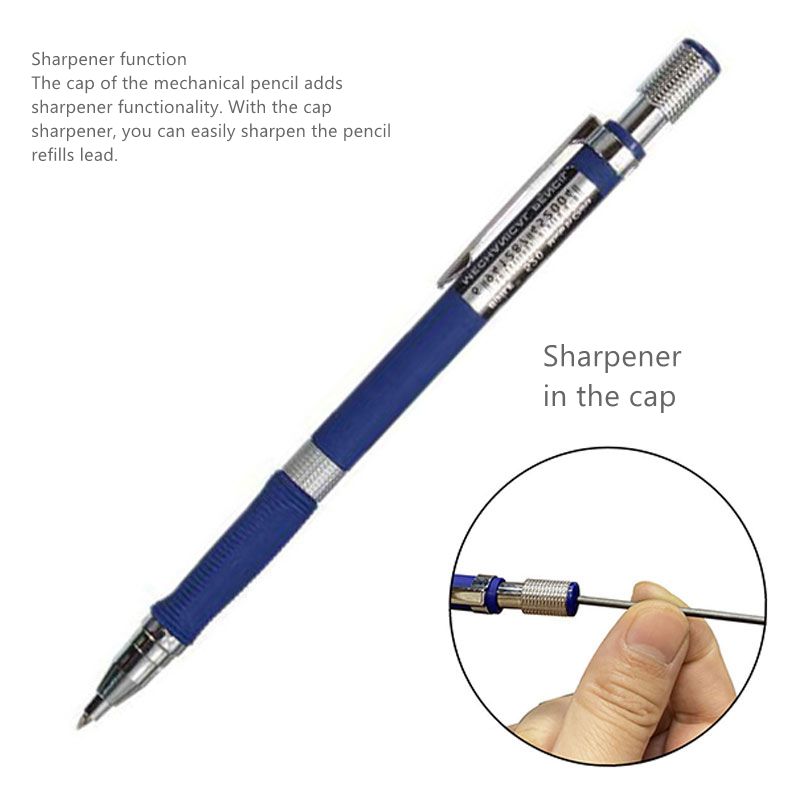 High - Quality 2.0mm Mechanical Pencil Set with 2B Color and Black Lead Refills for Draft Drawing, Writing, Crafting, and Art Sketching