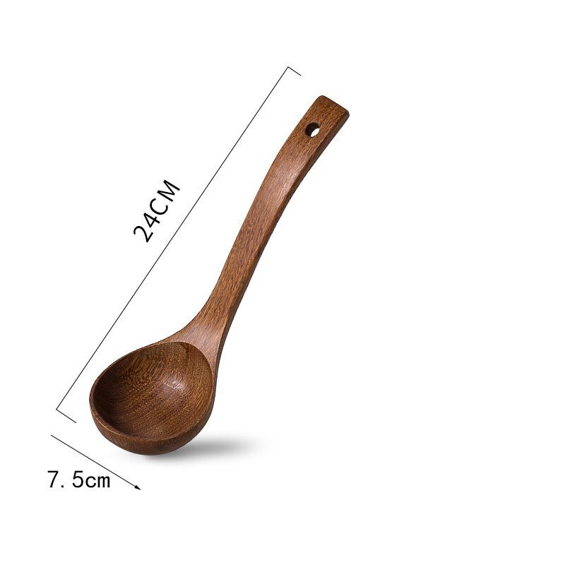 1PC Natural Thailand Teak Wood Spoon for Frying Pan - Ideal Kitchen Cooking Utensil