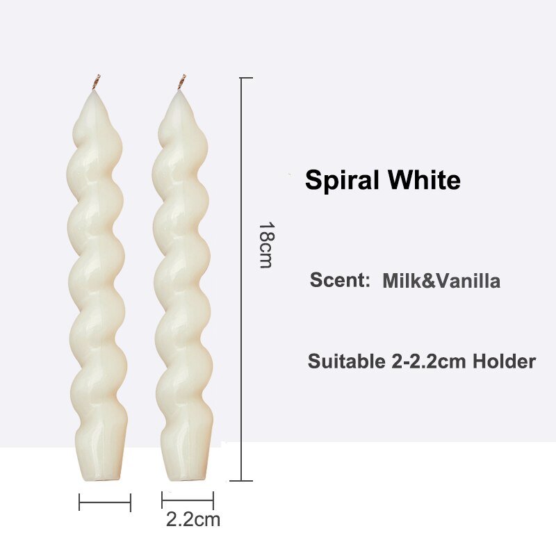 2-piece Set of Long Decorative Spiral-Shaped Scented Candles for Home Decor and Household Use