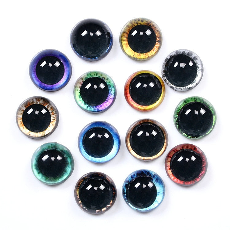 20 Pcs 8 - 20mm Round Glass Cabochon Doll Eyes for DIY Jewelry