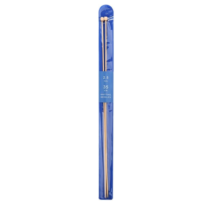 2-Piece Set 35cm Straight Bamboo/Stainless Steel Knitting Needles & Crochet Hooks for DIY Sweater Weaving