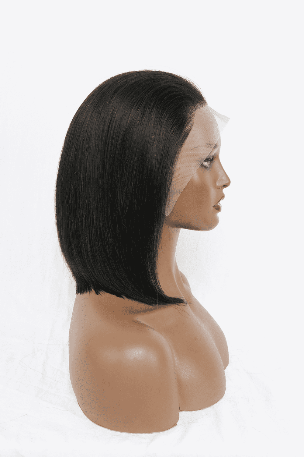 12-Inch 140g Natural Color Lace Front Human Hair Bobo Wigs with 150% Density