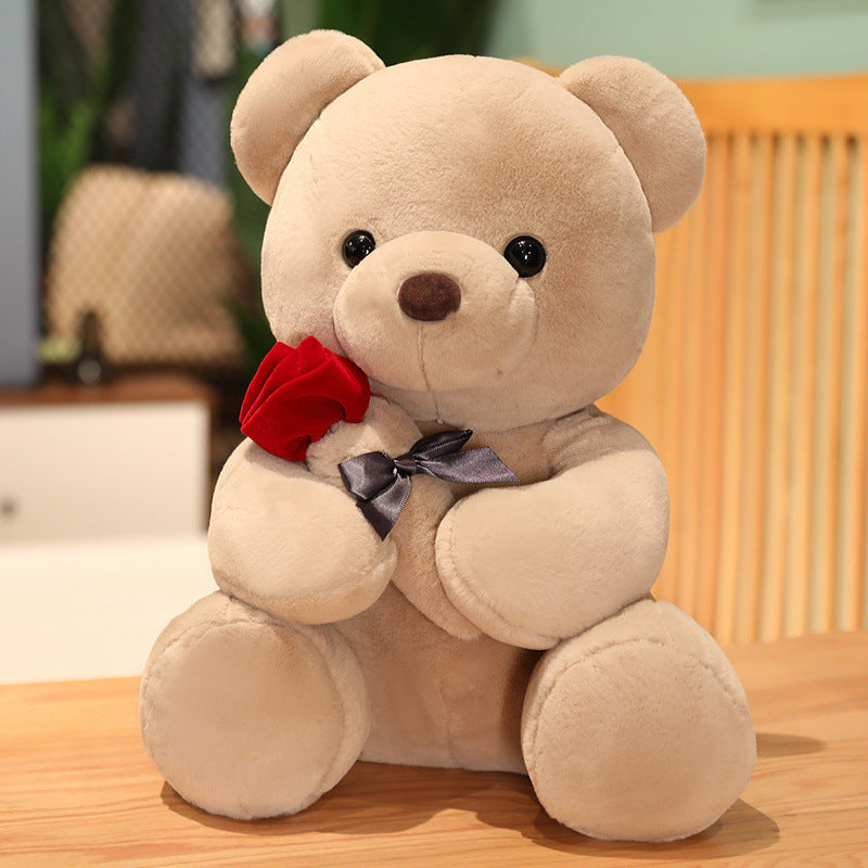 Newly Arrived 23 - 45cm Adorable Huggable Rose - themed Teddy Bear Plush Pillow, Stuffed Soft Animal Dolls, Ideal for Birthday Gifts for Girlfriends on Valentine's Day