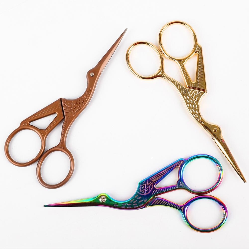 Single Piece of Vibrantly Colored Stainless Steel Vintage-style Scissors for European Classic Craft, Knitting, Sewing, and DIY Jewelry Making - Brand New