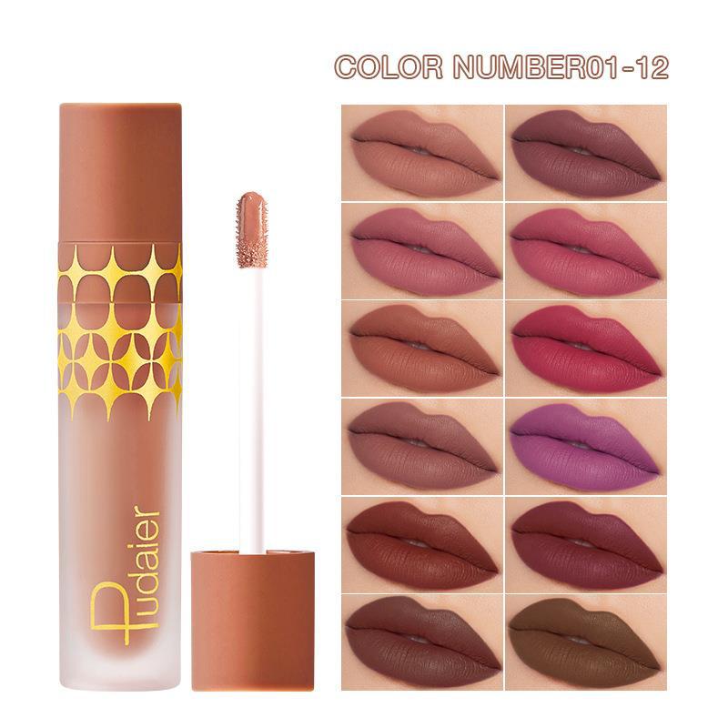 24 - Color Non - stick Matte Shimmer Lip Lacquer with Matte Surface