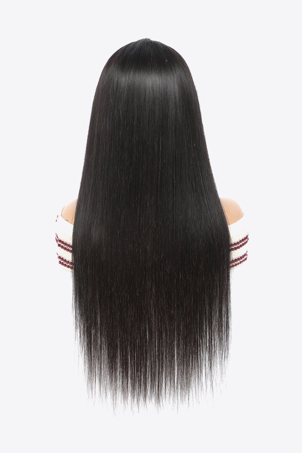 18-Inch Long Straight Black Brazilian Virgin Human Wigs with 150% Density