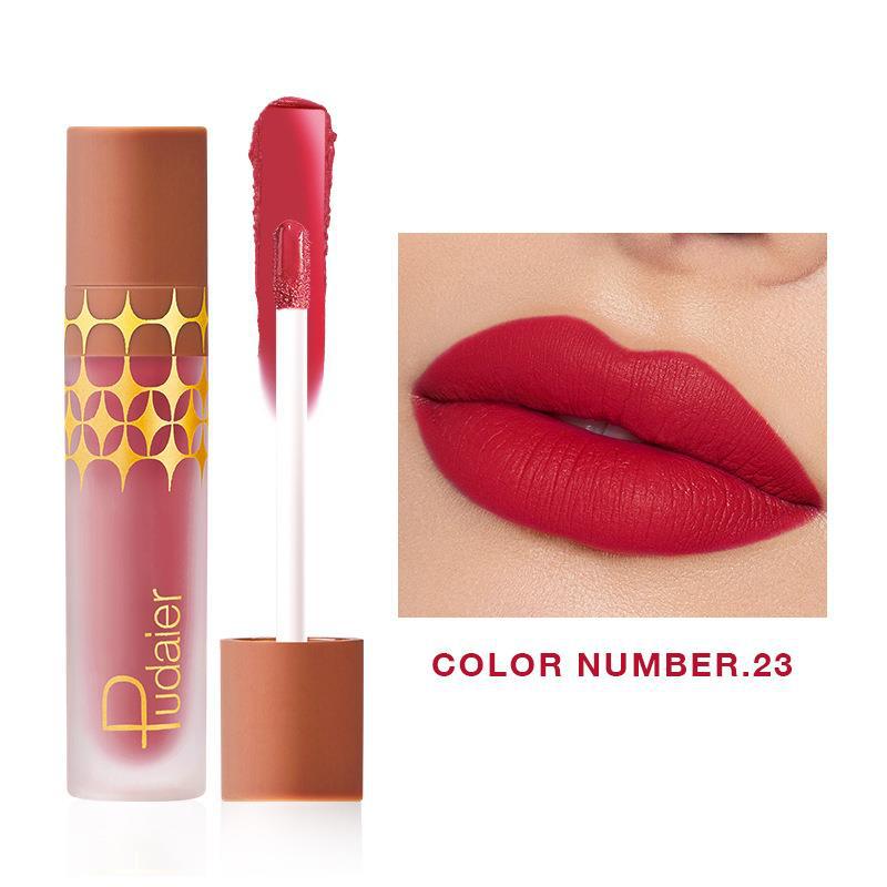 24 - Color Non - stick Matte Shimmer Lip Lacquer with Matte Surface