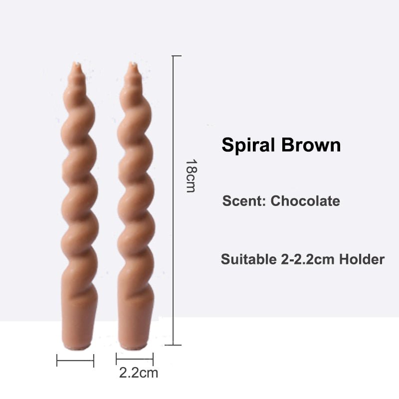 2-piece Set of Long Decorative Spiral-Shaped Scented Candles for Home Decor and Household Use