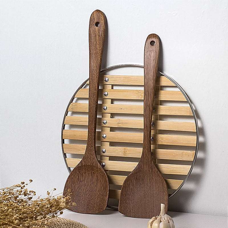 1PC Natural Thailand Teak Wood Spoon for Frying Pan - Ideal Kitchen Cooking Utensil