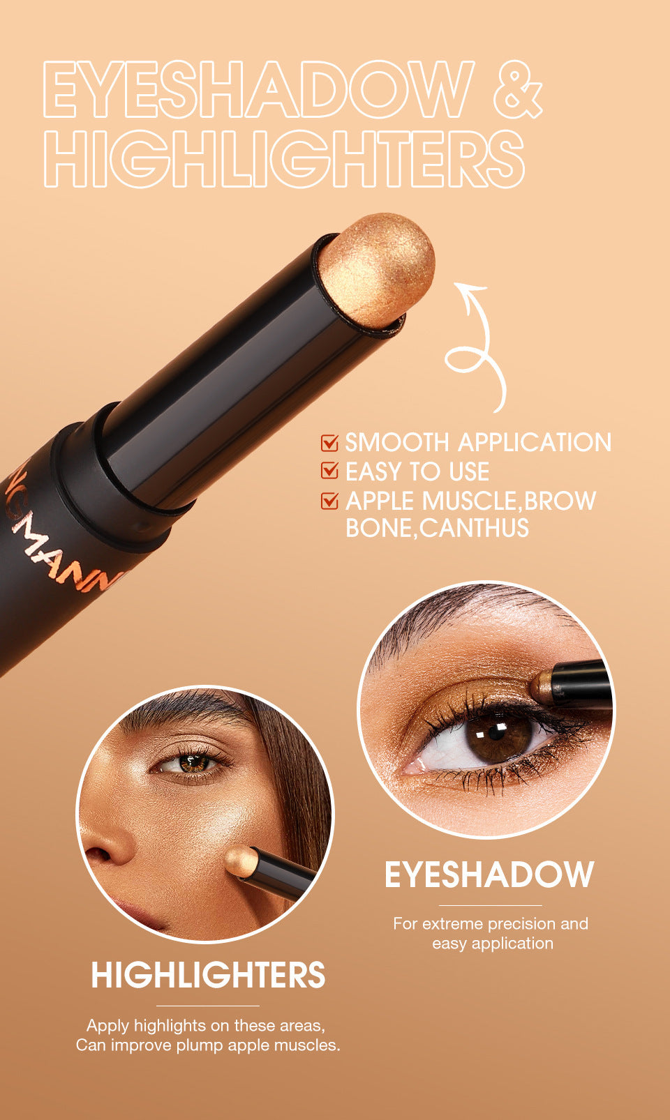 New Combo of 8 - Color Eye Shadow Sticks with Excellent Color Rendering and Anti - Smudging Feature
