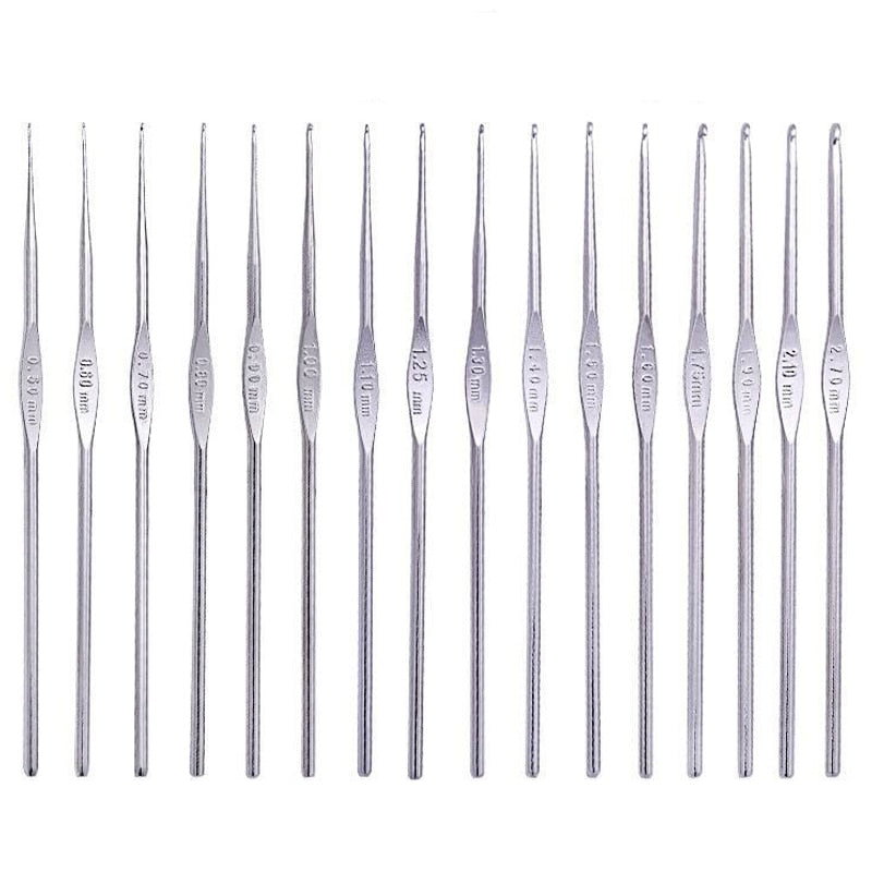 Aluminum Crochet Hooks Set in Random Colors with Multiple Sizes for Knitting