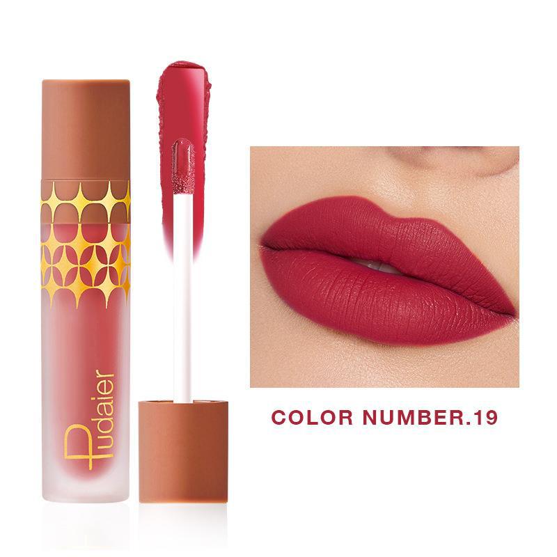 24 - Color Non - stick Matte Shimmer Lip Lacquer with Matte Surface