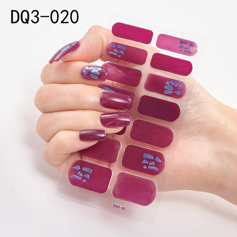 Glitter Powder Sequins Fashion Nail Art Stickers for Party DIY Manicure, 1 Sheet Collection