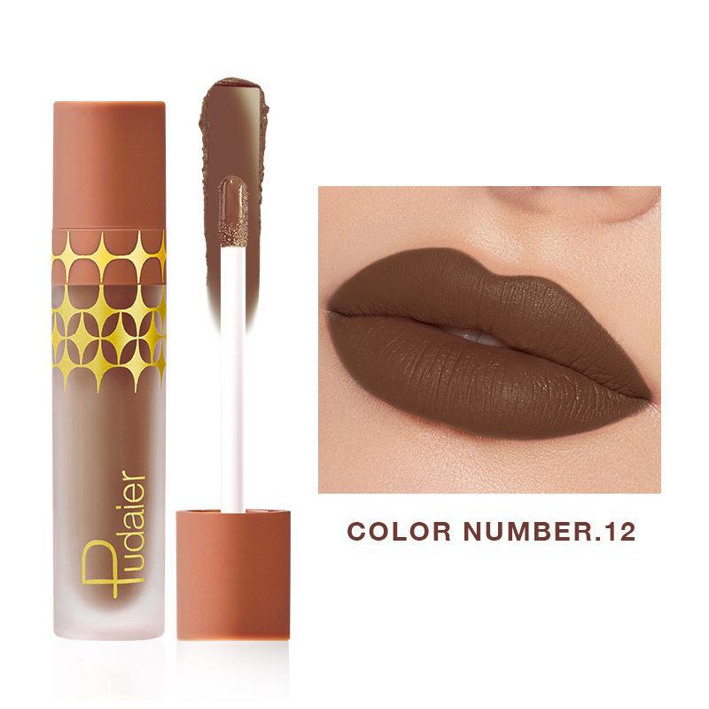 24 - Color Non - stick Matte Shimmer Lip Lacquer with Matte Surface