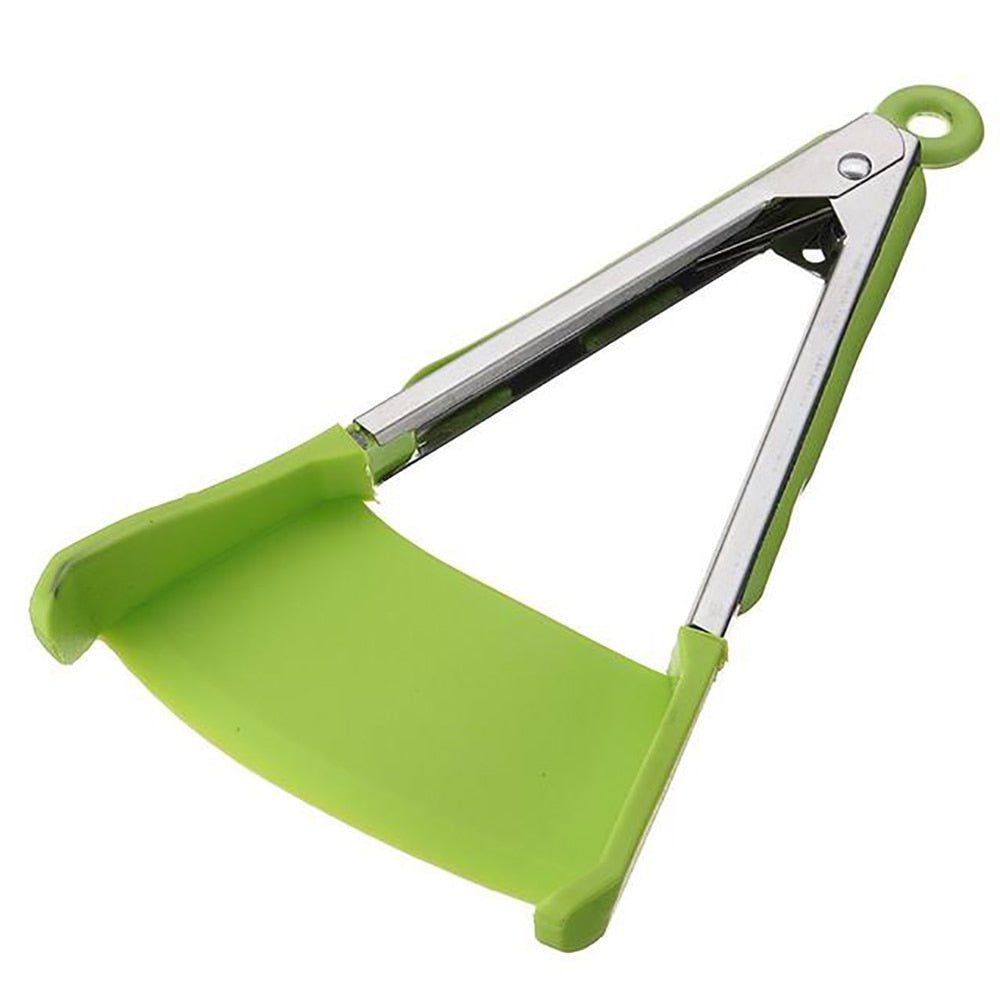 2 in 1 Non-stick Heat-resistant Silicone Kitchen Utensil - Tong Clip and Spatula for Clever Food Handling