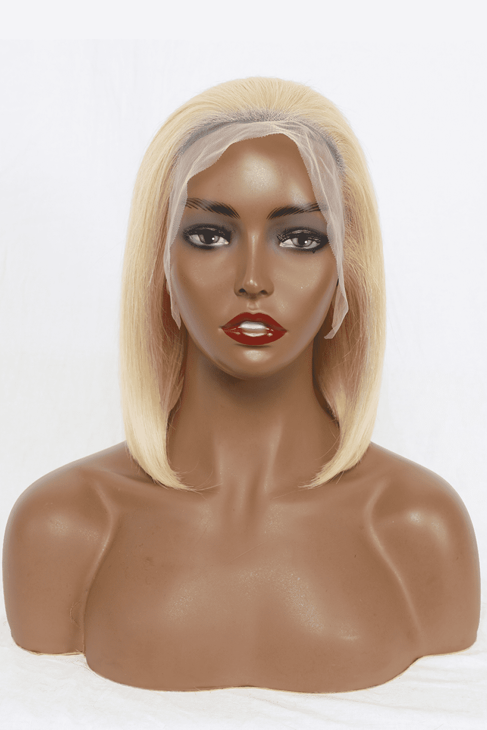 12-inch 160g #613 Human Hair Lace Front Wigs with 150% Density