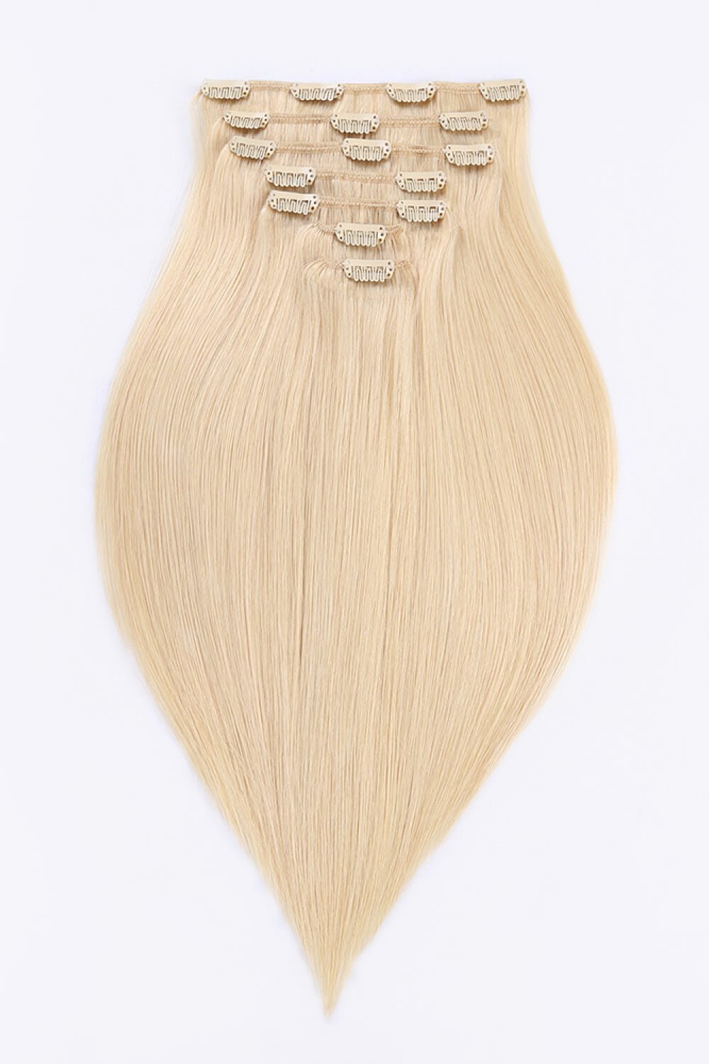 16-Inch 110g Clip-in Blonde Indian Human Hair Extensions