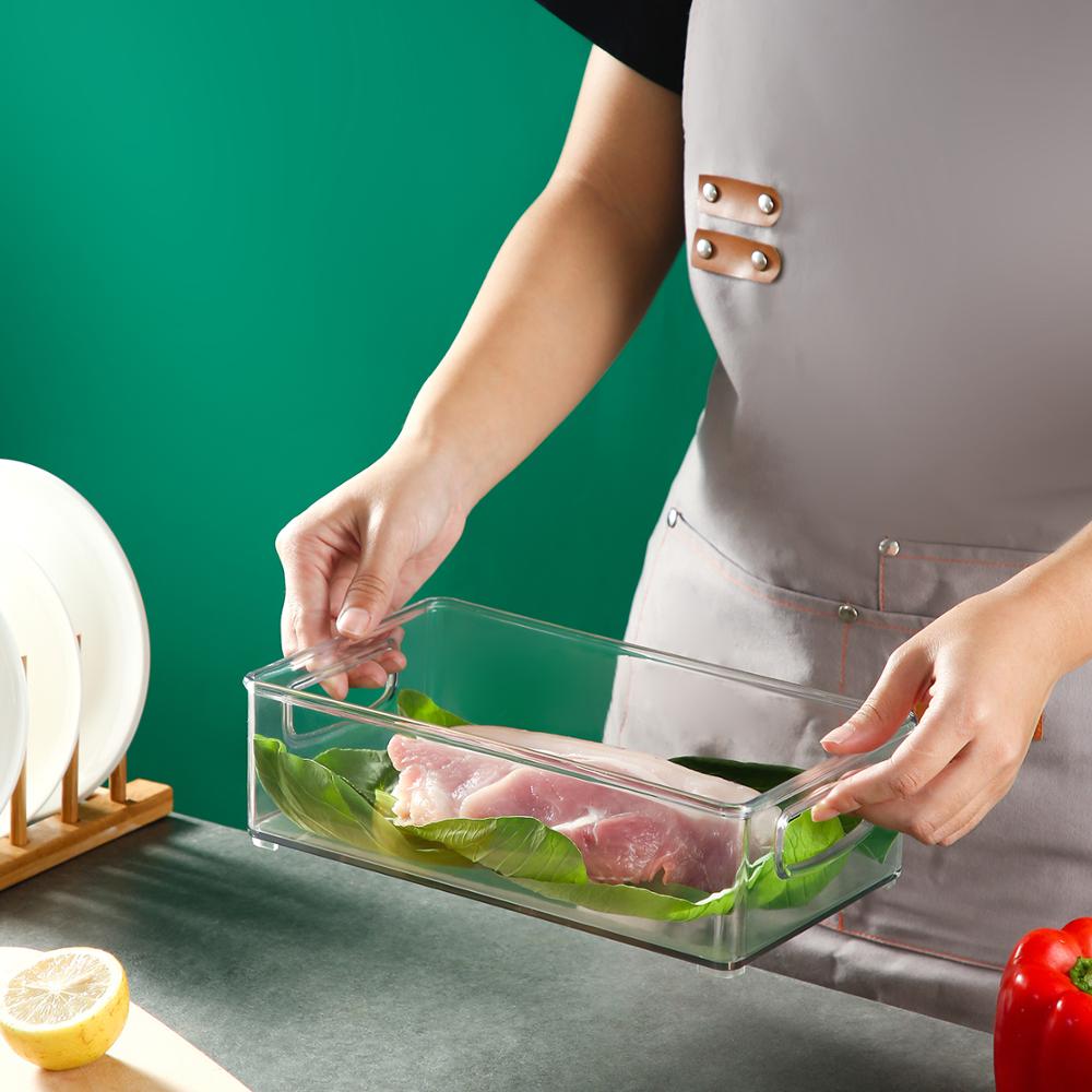 Single Piece Transparent Plastic Refrigerator Organizer for Kitchen - Ideal Storage Box for Food, Fruit, Dumplings, and Eggs