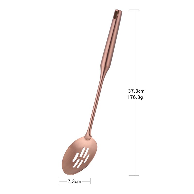 1PCS High-grade Rose Gold Stainless Steel Kitchen Utensils - Functional Serving Spoon, Soup Ladle & Spatula