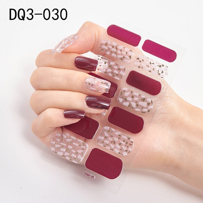 Glitter Powder Sequins Fashion Nail Art Stickers for Party DIY Manicure, 1 Sheet Collection