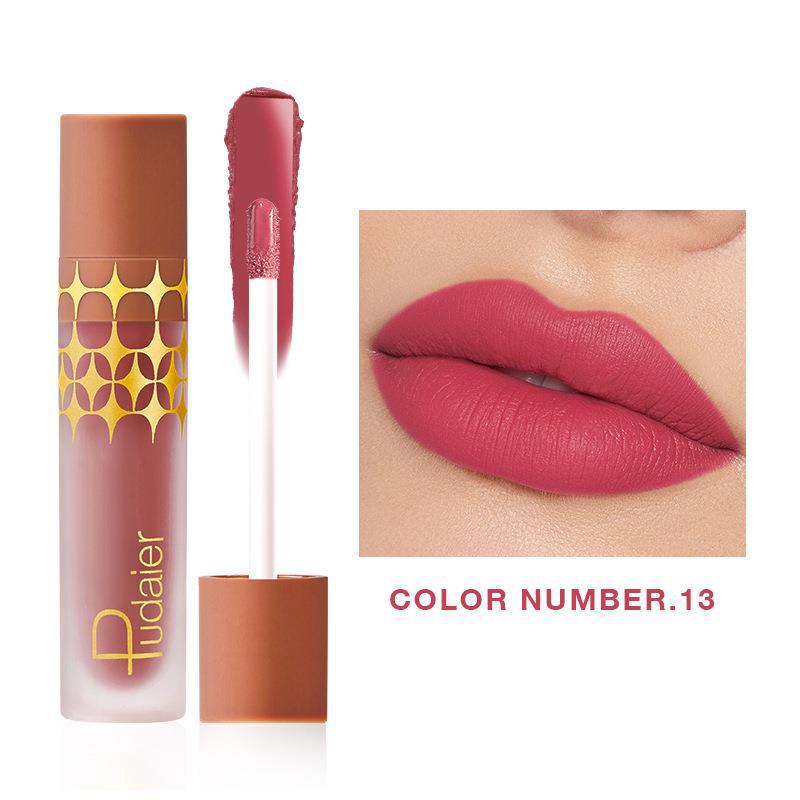 24 - Color Non - stick Matte Shimmer Lip Lacquer with Matte Surface