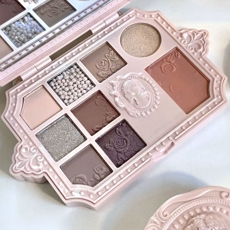 Rose Earth Colors Matte Repair Eye Shadow Palette with Blush and Highlight
