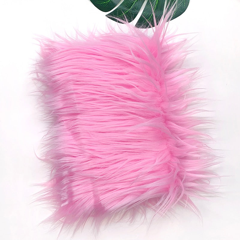 25x45cm Wide, 8cm Long Pile Artificial Faux Fur Fabric Ideal for Patchwork, Sewing, Doll Toy Beard Hair, DIY Handmade Projects, Home Decoration, and Cosplay Costumes