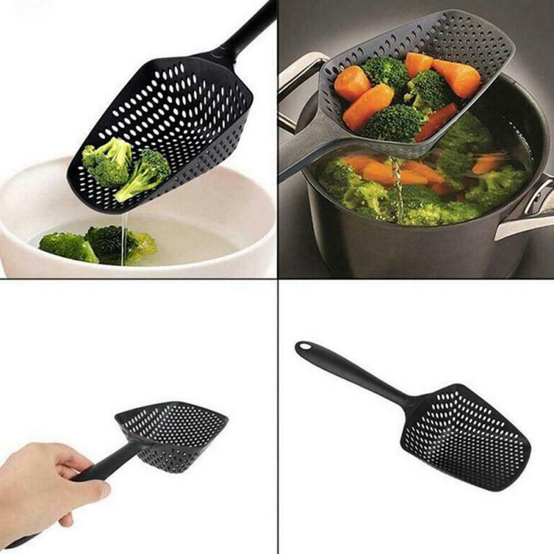 1 Piece Portable Nylon Filter Cooking Shovel Strainer Scoop - Ideal Kitchen Accessories for Colander and Leaking Tasks
