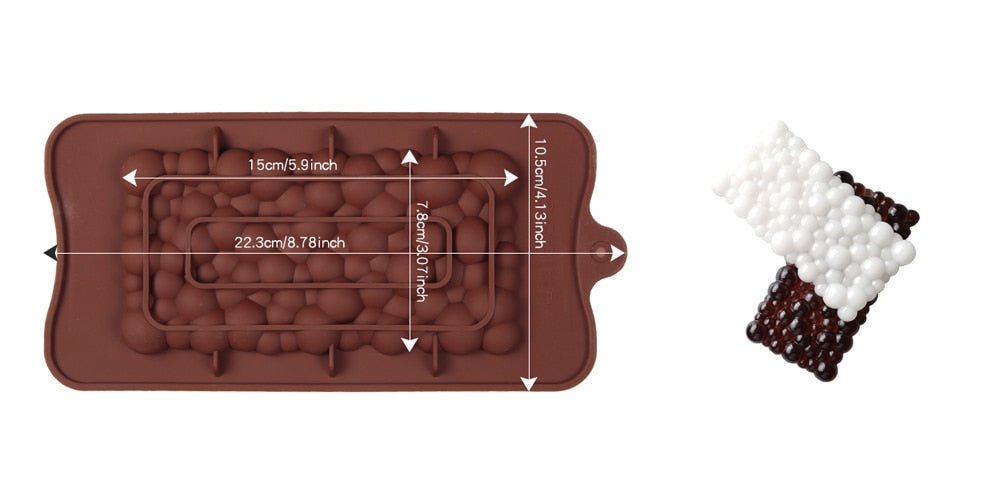 1 Piece Silicone Chocolate and Fondant Mould with 12 Cells - Ideal Kitchen Baking Accessory for Patisserie and Candy Bar Decoration
