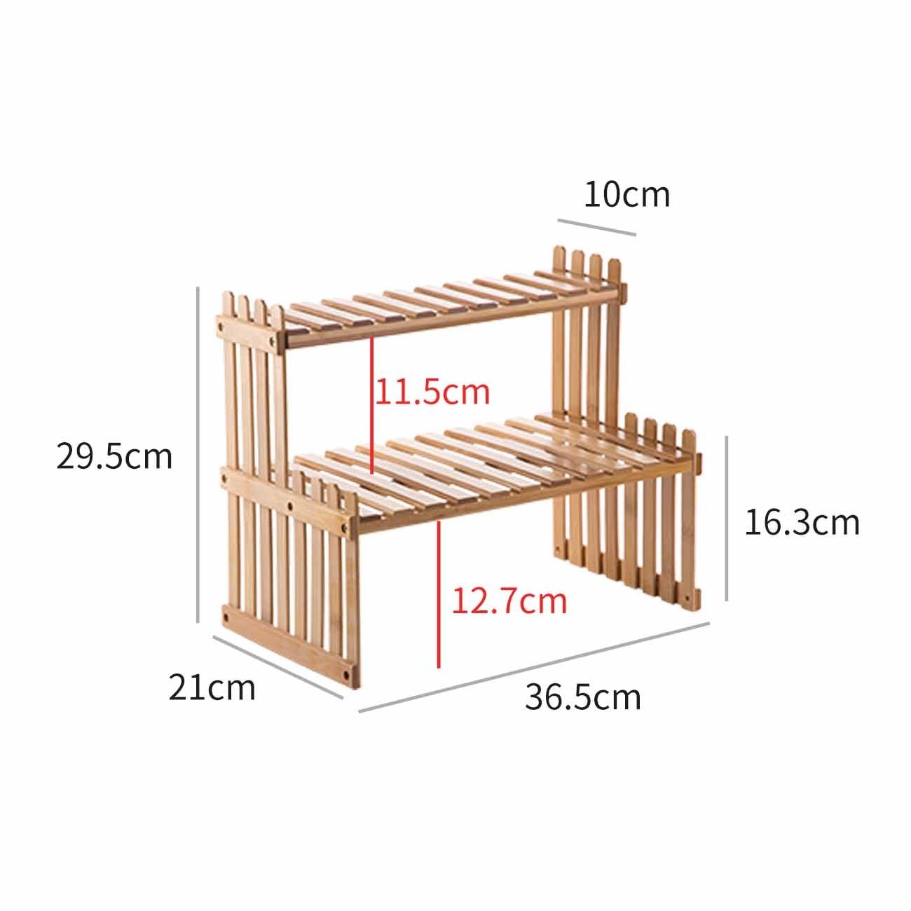 Eco-Friendly Double-Layer Bamboo Storage Rack for Kitchen Spice Jars and More