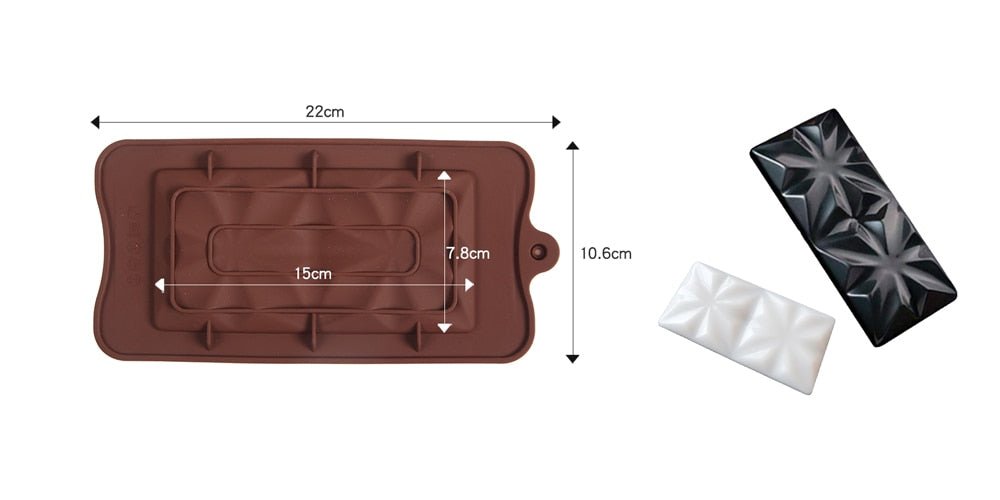 1 Piece Silicone Chocolate and Fondant Mould with 12 Cells - Ideal Kitchen Baking Accessory for Patisserie and Candy Bar Decoration