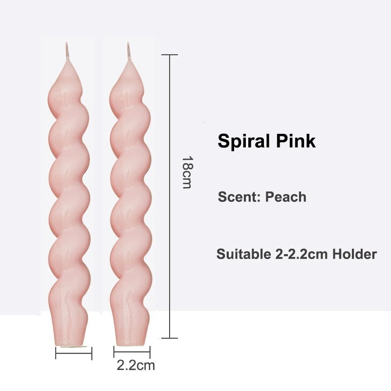 2-piece Set of Long Decorative Spiral-Shaped Scented Candles for Home Decor and Household Use