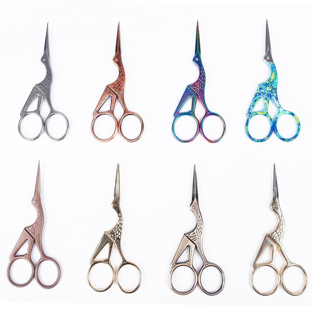 Single Piece of Vibrantly Colored Stainless Steel Vintage-style Scissors for European Classic Craft, Knitting, Sewing, and DIY Jewelry Making - Brand New