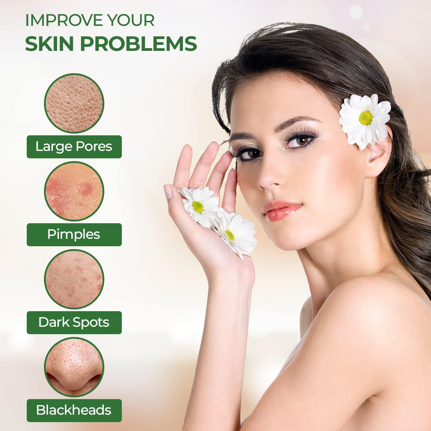 2PCS Green Tea Deep - Cleansing Mask Sticks for All Skin Types, Blackhead Removal & Oil Control