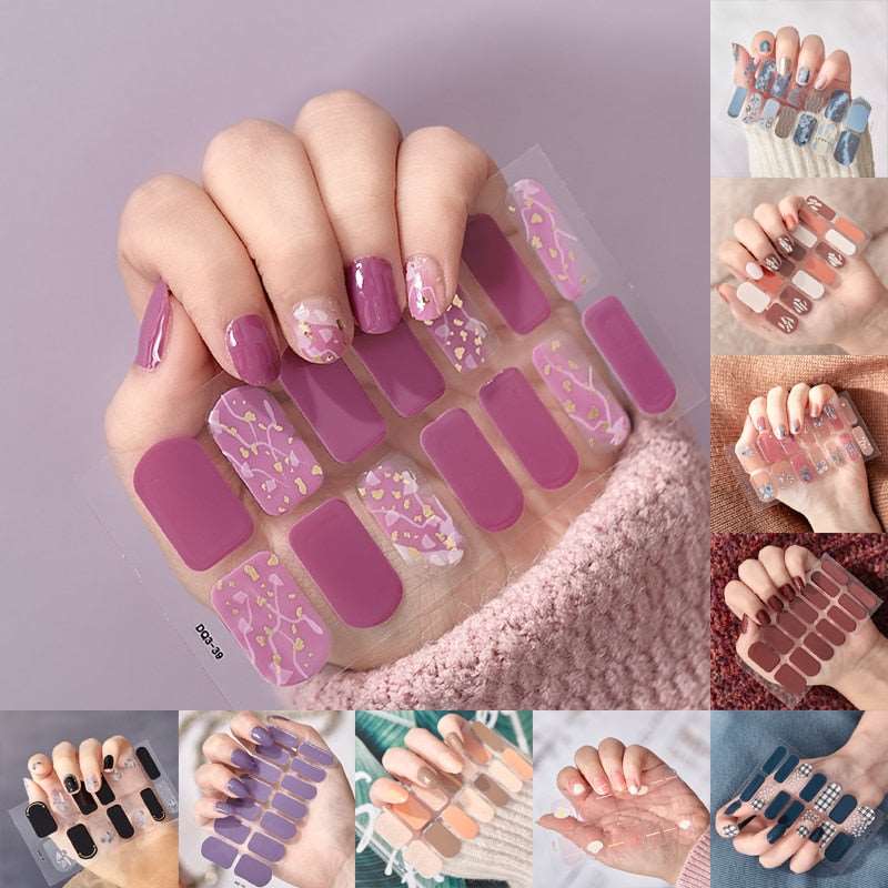 Glitter Powder Sequins Fashion Nail Art Stickers for Party DIY Manicure, 1 Sheet Collection