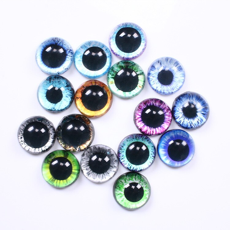 20 Pcs 8 - 20mm Round Glass Cabochon Doll Eyes for DIY Jewelry