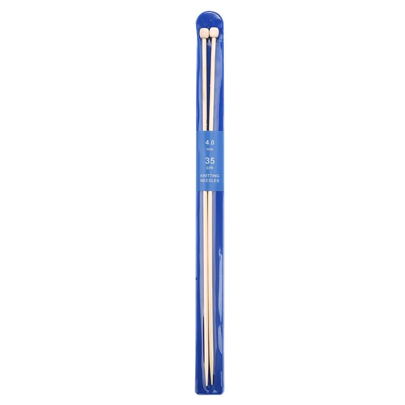 2-Piece Set 35cm Straight Bamboo/Stainless Steel Knitting Needles & Crochet Hooks for DIY Sweater Weaving