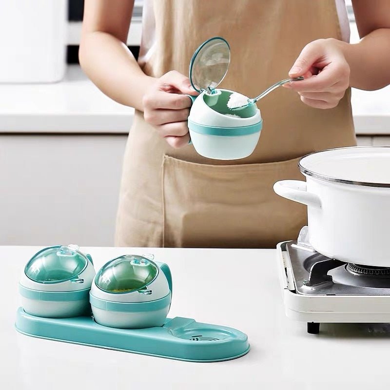 Nordic Style 3 or 4-piece Set of Plastic Spice Jars and Condiment Cruets for Kitchen Salt, Sugar, and Spice Storage - Ideal Home Kitchen Tools