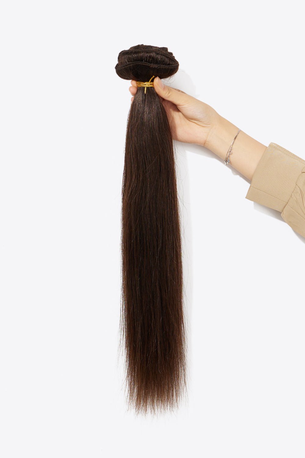 18-inch 200g #2 Natural Clip-in Brazilian Virgin Human Hair Extensions