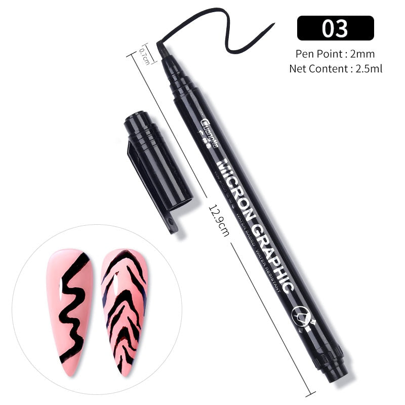 Waterproof White Gel Nail Art Graffiti Pen - Ideal for Manicure Decoration