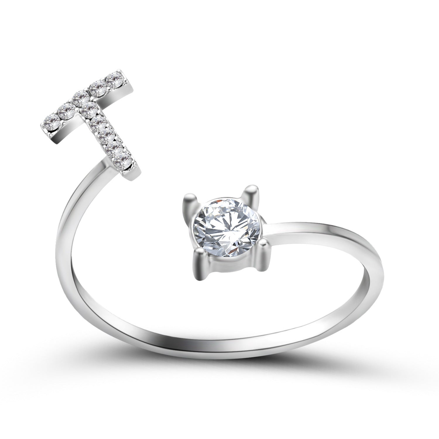 Stylish Adjustable 26-Initial Letter Ring: Elegant Women's Fashion Jewelry