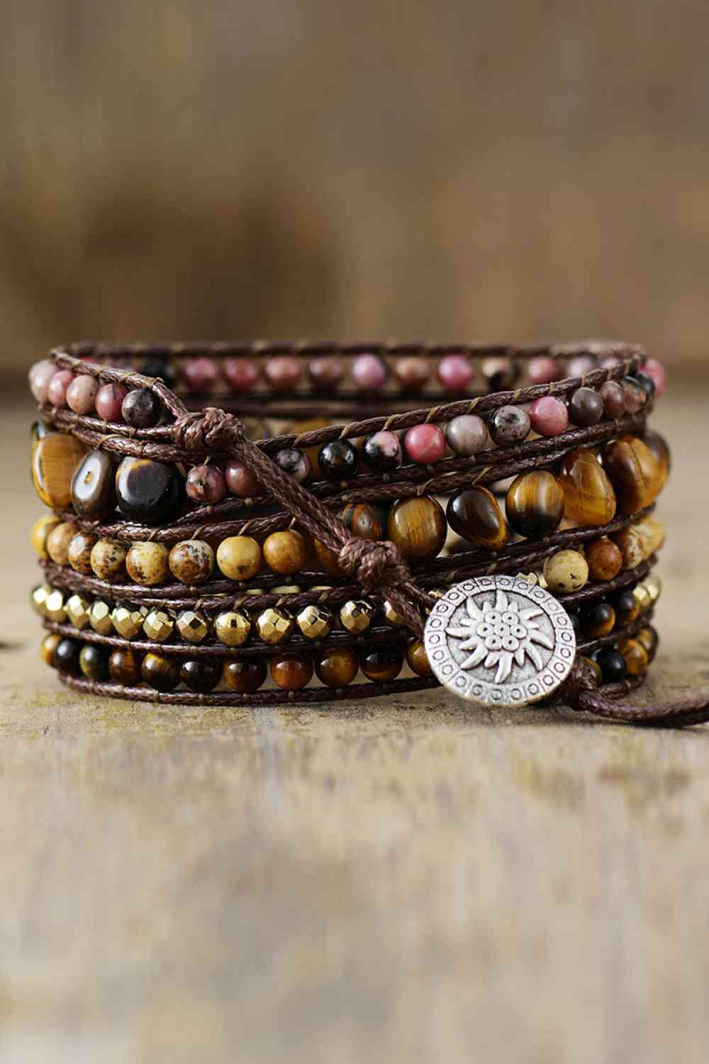 Stylish Imported Natural Stone Layered Bracelet with Modern Design