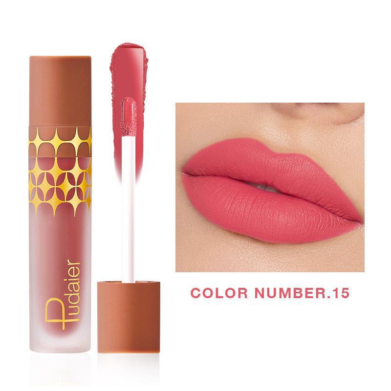 24 - Color Non - stick Matte Shimmer Lip Lacquer with Matte Surface