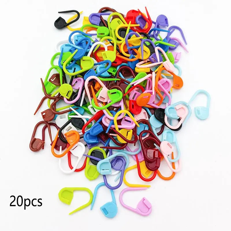 20 or 50 pcs Mixed - Color Plastic Resin Small Clip Locking Stitch Markers for Crochet and Knitting