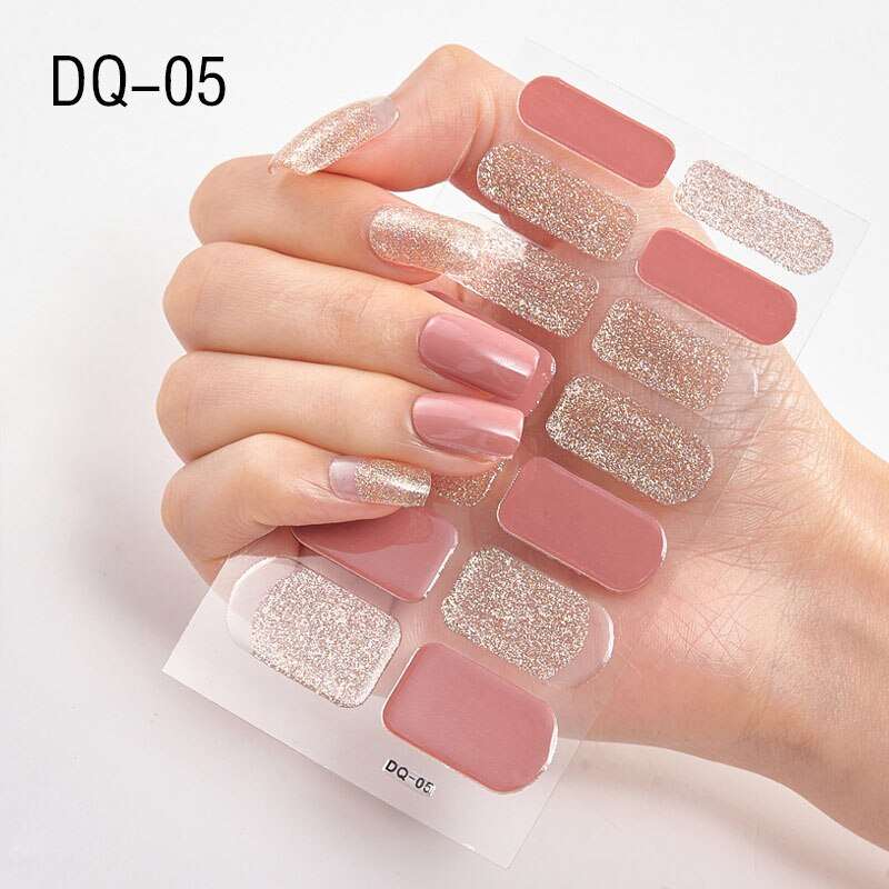 Glitter Powder Sequins Fashion Nail Art Stickers for Party DIY Manicure, 1 Sheet Collection