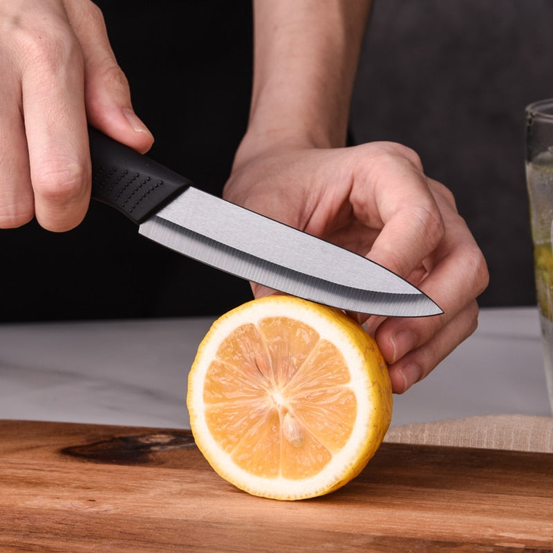 Multiple Sizes Utility Black Zirconia Ceramic Kitchen Knives for Fruit Slicing, Meat Cutting with ABS Handles